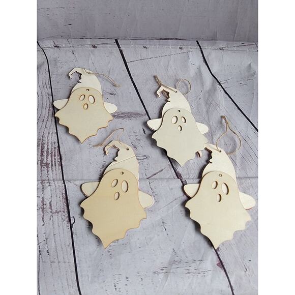 Christmas Gnome Wood Ornaments Decor Tree Handmade Red White Green Set 4 #3 - Picture 7 of 7